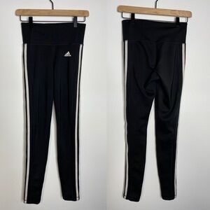 Adidas three stripe leggings XS Black white